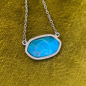 Silver and Turquoise Pendant Necklace